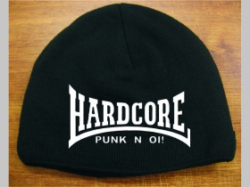 Hardcore Punk n Oi! čierna pletená čiapka stredne hrubá vo vnútri naviac zateplená, univerzálna veľkosť, materiálové zloženie 100% akryl